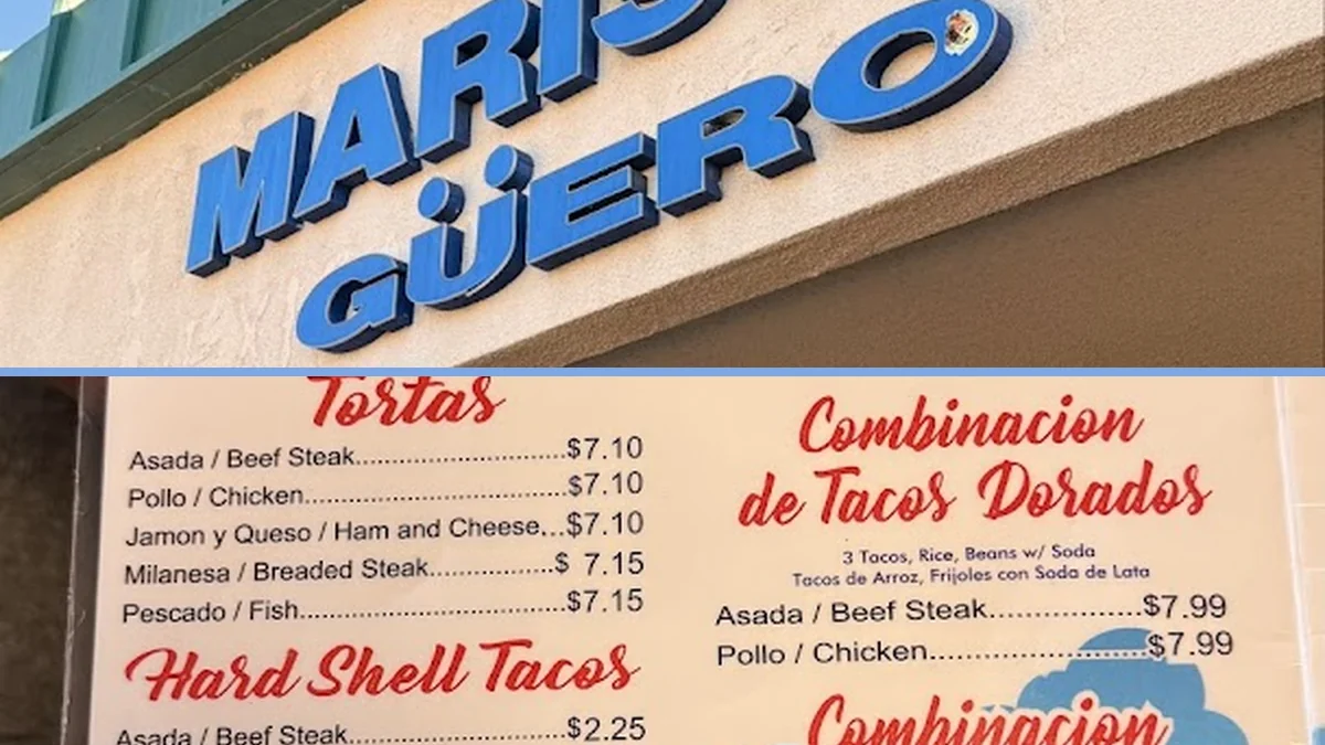 Ceviche, shrimp cocktail, and fish tacos on display.